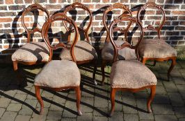 6 Victorian balloon back chairs