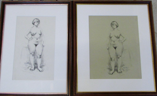 Pair of nude lithographs by Roy Godfey B