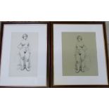 Pair of nude lithographs by Roy Godfey B