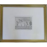 French artist proof print of a horseman