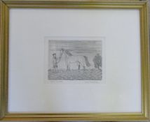 French artist proof print of a horseman