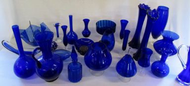 Various Bristol style blue glass (2 boxe