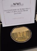 Jubilee Mint centenary of WWI gold plate