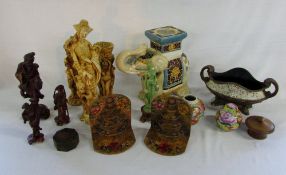 Assorted oriental style ceramics and tre