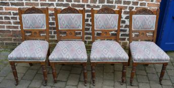 4 Late Victorian carved dining chairs