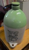 Green and white cider flagon