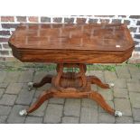 Georgian fold over card table with lyre