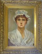 Victorian oil on canvas portrait of a yo