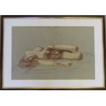 Pastel of a nude with signature 'Hines 7