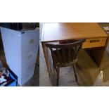 Filing cabinet, desk & chair