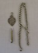 Silver fob, chain and tie clip Birmingha