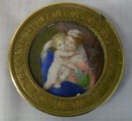Miniature of Madonna and child in gilt f