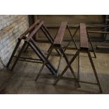 2 pairs of metal trestles tables