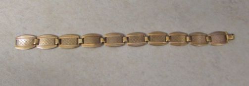 9ct gold bracelet (tested as) length 6.5