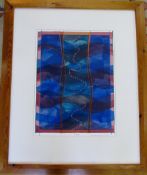 Abstract Anita Ford lithograph print 'Re