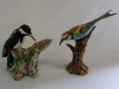 2 Capodimonte bird figures H 19 cm and 2