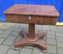 Low level Victorian mahogany work table