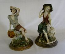 Pair of Capodimonte figurines in the for