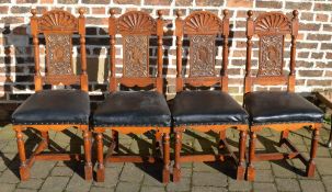 4 Late Victorian carved back dining chai