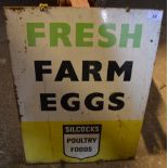 Silcocks Fresh Farm Eggs enamel sign