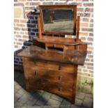 Victorian pine dressing table/chest of d