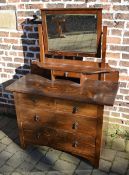 Victorian pine dressing table/chest of d