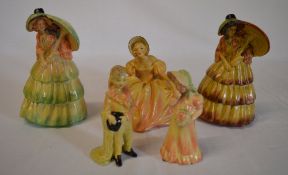 5 Wade cellulose figures including 3 lad