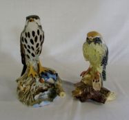 2 Capodimonte birds of prey H 28 cm and