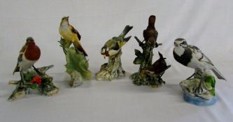 Various Capodimonte bird figures