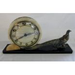 French Art Deco Pheasant clock