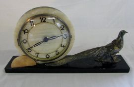 French Art Deco Pheasant clock