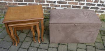 Suede Ottoman and nest of tables