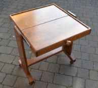 1930s oak & chrome metamorphic table / d