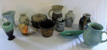 Assorted studio pottery ceramics etc