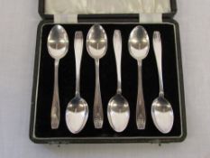 Cased set of silver teaspoons Birmingham