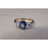 18ct gold 1.55 ct sapphire and 0.40 ct d