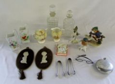 Assorted items inc decanters, silver pla