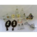 Assorted items inc decanters, silver pla