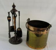 Copper & Brass bucket & fireside compani