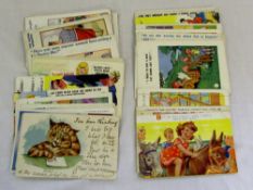 Selection of comical postcards inc Louis