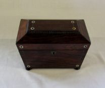 Victorian rosewood sarcophagus form tea