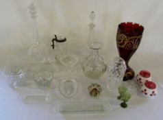 Assorted glassware inc decanters