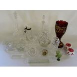 Assorted glassware inc decanters