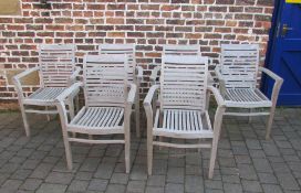 6 wooden garden chairs