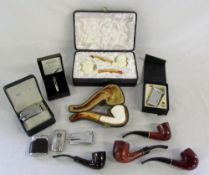 Various pipes & lighters inc Ronson
