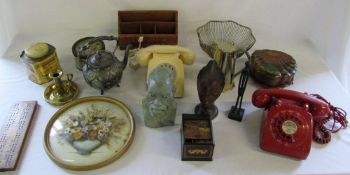 Various items inc telephones, silver pla