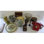 Various items inc telephones, silver pla