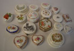 Various ceramic lidded pots / trinket di