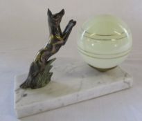 French Art Deco fox lamp