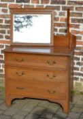 Edwardian oak dressing table / chest of